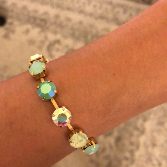 Aqua Aurora Borealis Crystal Bracelet - Picture 7 of 16